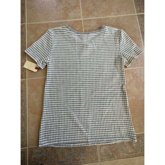 Loft outlet Lounge gray top‎ striped short sleeve t-shirt Women size XS New ! - Picture 4 of 8